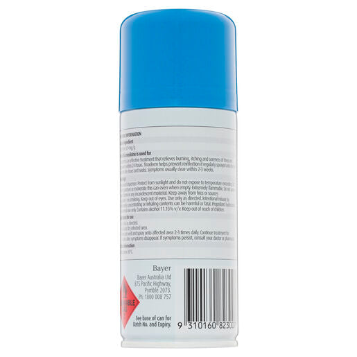 Canesten Tinaderm Powder Spray Tinea and Ringworm Treatment 100g