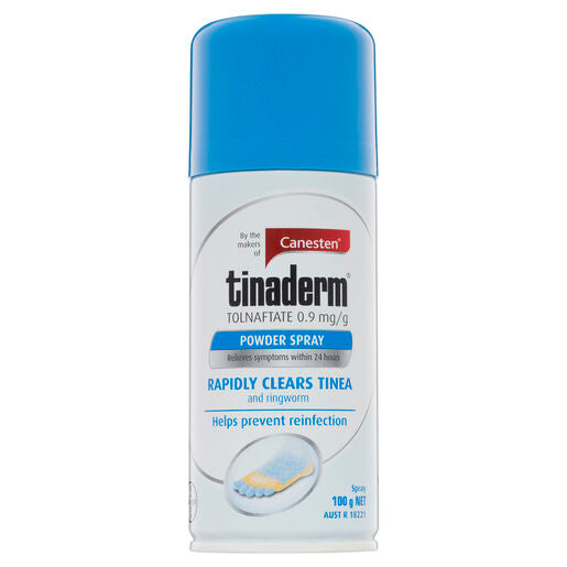 Canesten Tinaderm Powder Spray Tinea and Ringworm Treatment 100g