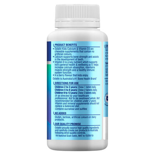 Ostelin Kids Calcium & Vitamin D3 90 Chewable Tablets