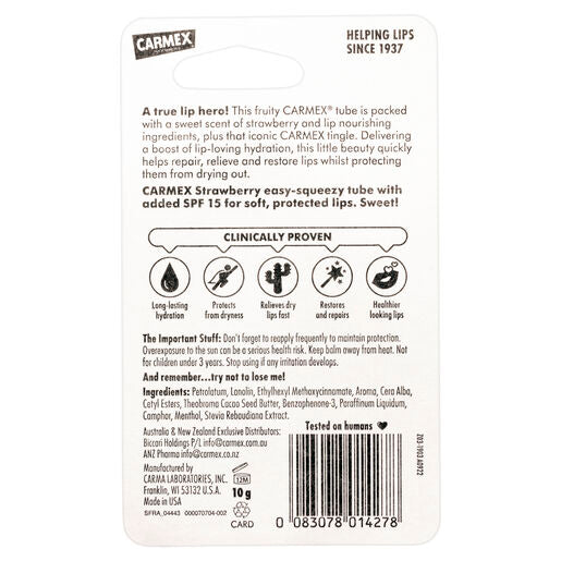 Carmex Lip Balm Strawberry Squeeze Tube 10g