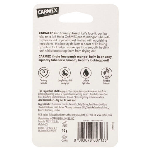 Carmex Lip Balm Peach & Mango Tube 10g