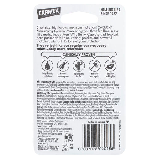 Carmex Mini Fun Squeeze Assorted SPF 15